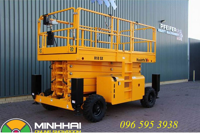 xe nâng người cắt kéo 18m haulotte
